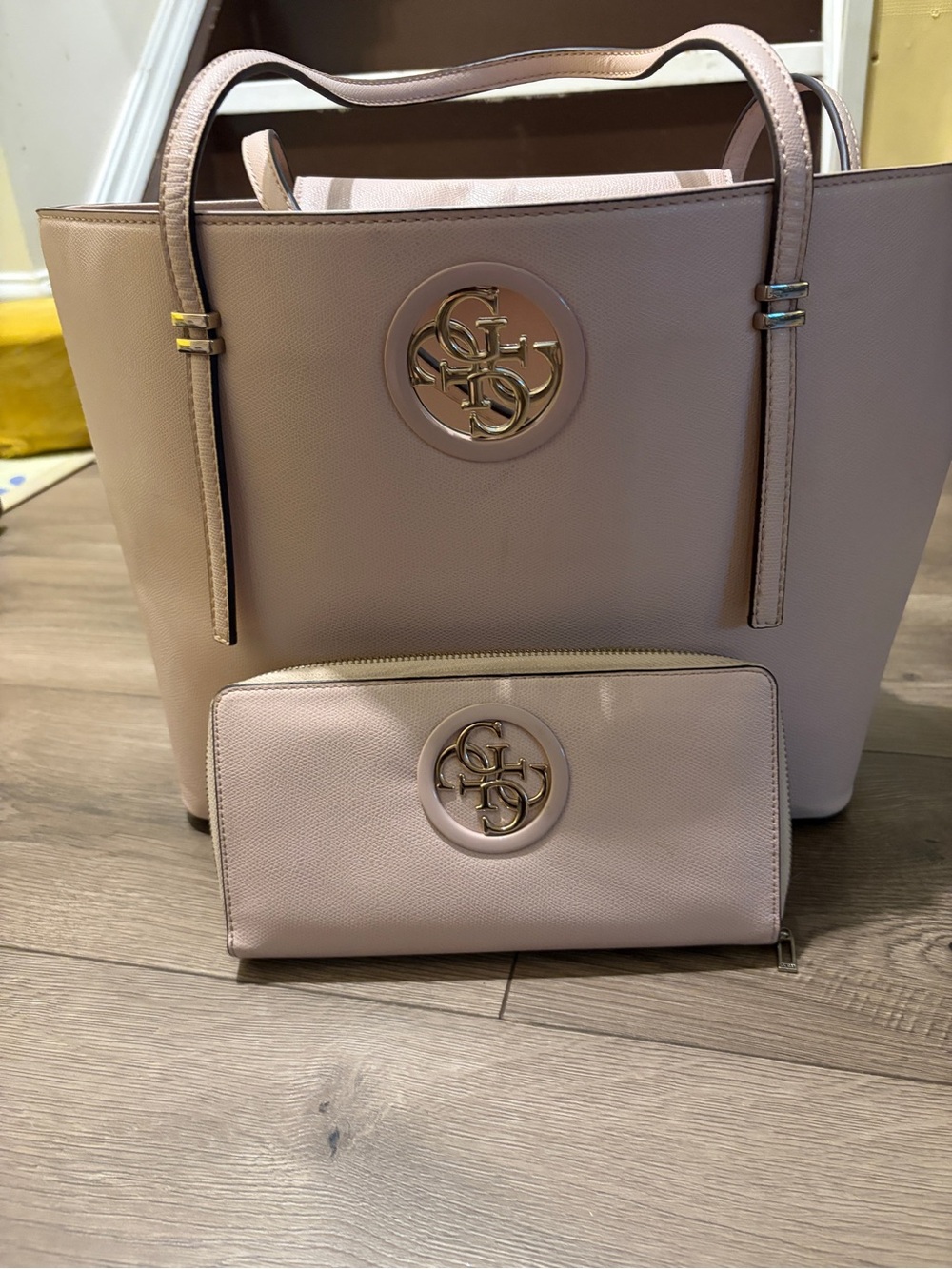 Guess Blush Pink Tote with Matching Zip Wallet